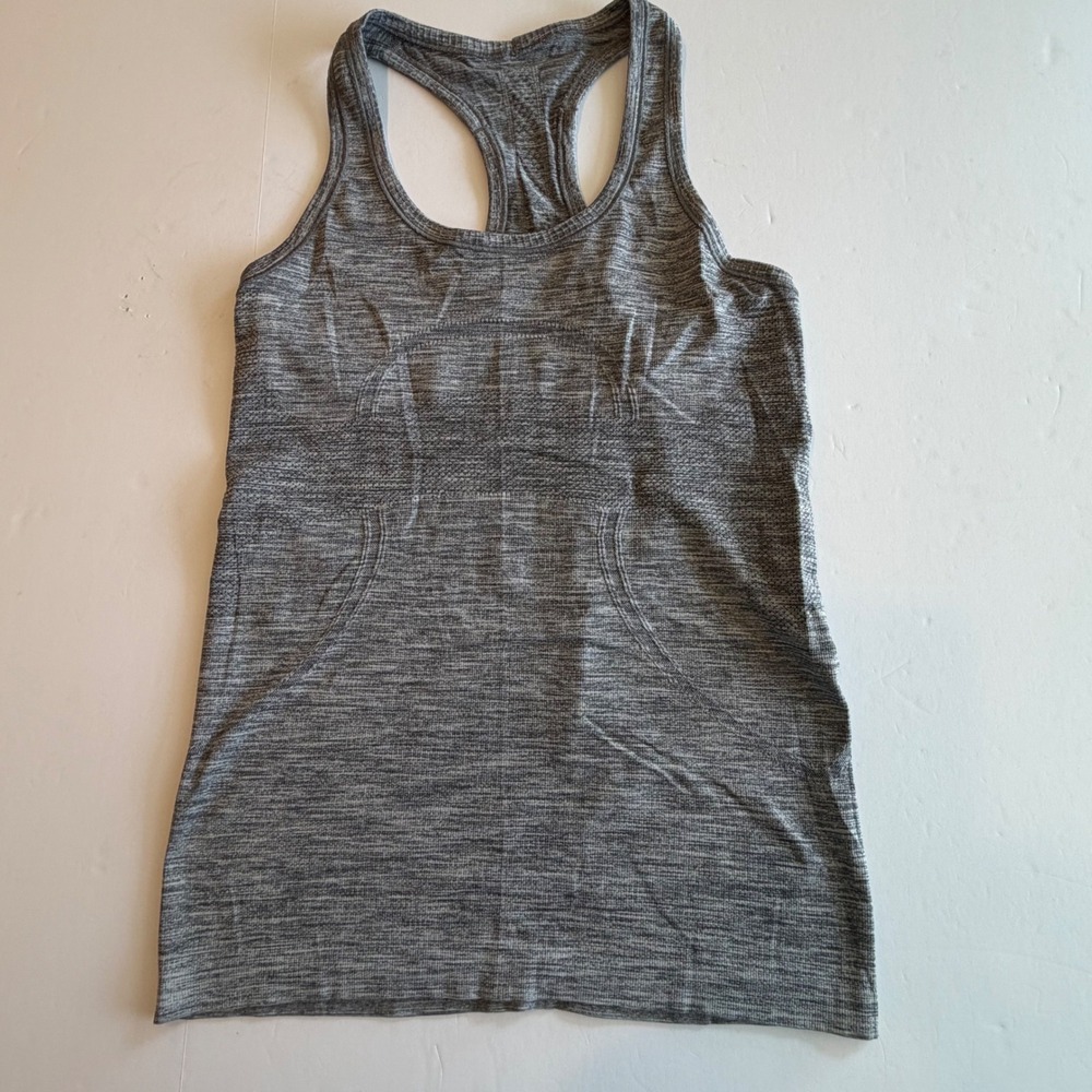 Lululemon Swiftly Tech Racerback Tank Top Grey Space Dye Heathered Athletic 6